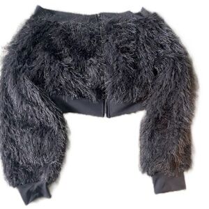 Gray jacket crop top